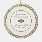 Weißer Damast und Diamanten - 50 Jahre Keramikornament (Hinten)