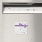 Weißer Damast und Imitat beugt Save the Date Magnet (In Situ (Geschirrspüler))