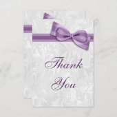 Weißer Damast-und Imitat-Bogen danken Ihnen Dankeskarte (Vorne/Hinten)