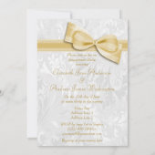 Weißer Damast und Imitat-Bogen der Einsatzpartei Einladung (Rückseite)