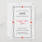 Weißer Damast und Musikanlage Einladung (Vorderseite)