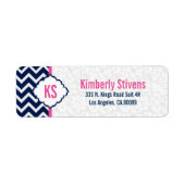 Weißer Damast und Navy Blue Zickzack (Vorne)