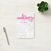 Weißer Damast und rosa Imitat-Bogen Post-it Klebezettel (Büro)