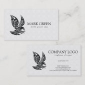 Weißer Damast und Schwarzer Adler Visitenkarte (Vorne/Hinten)