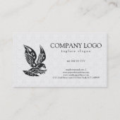 Weißer Damast und Schwarzer Adler Visitenkarte (Rückseite)