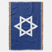 Weißer Davidsstern Marine-Blau Decke (Vorderseite Vertikal)