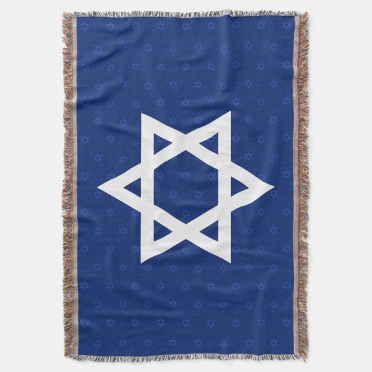 Weißer Davidsstern Marine-Blau Decke (Vorderseite Vertikal)