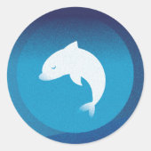 Weißer Delphin Runder Aufkleber (Vorderseite)