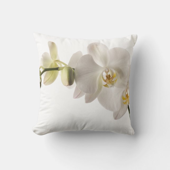 Weißer Dendrobium-Orchideen-Blumen-Spray mit Kissen (Vorderseite)