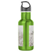 Weißer Deutscher Hirte im Schnee Edelstahlflasche (Rückseite)