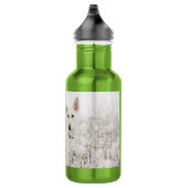 Weißer Deutscher Hirte im Schnee Edelstahlflasche (Rechts)