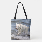 Weißer deutscher Schäfer auf See George Tasche (Rückseite)