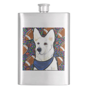 Weißer Deutscher Schäferhund Flachmann