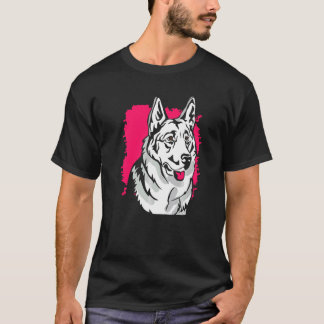 Weißer Deutscher Schäferhund-Gesichtskunstwerk T-Shirt