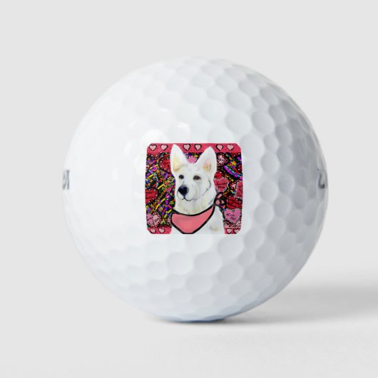 Weisser Deutscher Schäferhund Golfball (Vorderseite)