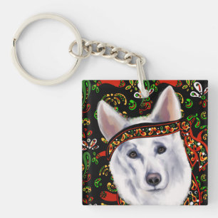 WEIßER DEUTSCHER SCHÄFERHUND  MEXICO  SCHLÜSSELANHÄNGER