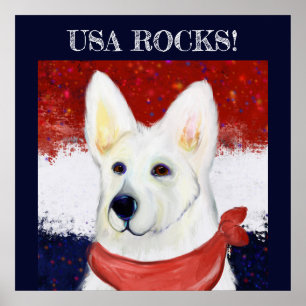  Weißer Deutscher Schäferhund  Poster