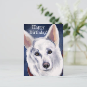 WEIßER DEUTSCHER SCHÄFERHUND POSTKARTE