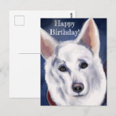 WEIßER DEUTSCHER SCHÄFERHUND POSTKARTE (Vorne/Hinten)