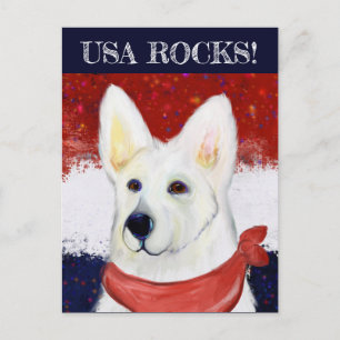 Weißer Deutscher Schäferhund Postkarte