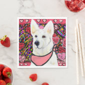 Weisser Deutscher Schäferhund Serviette (Beispiel)