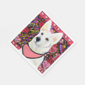Weisser Deutscher Schäferhund Serviette (Ecke)