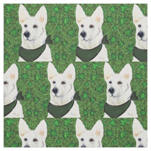 Weisser Deutscher Schäferhund Stoff (Muster)