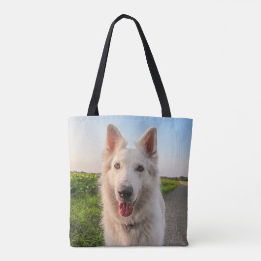 Weißer Deutscher Schäferhund Tasche (Rückseite)