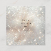 Weißer, dezenter Glitzer-Hintergrund Quadratische Visitenkarte (Vorderseite)