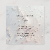 Weißer, dezenter Glitzer-Hintergrund Quadratische Visitenkarte (Rückseite)