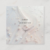 Weißer, dezenter Glitzer-Hintergrund Quadratische Visitenkarte (Vorderseite)