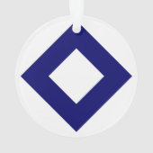 Weißer Diamant, feine blaue Grenze Ornament (Rückseite)