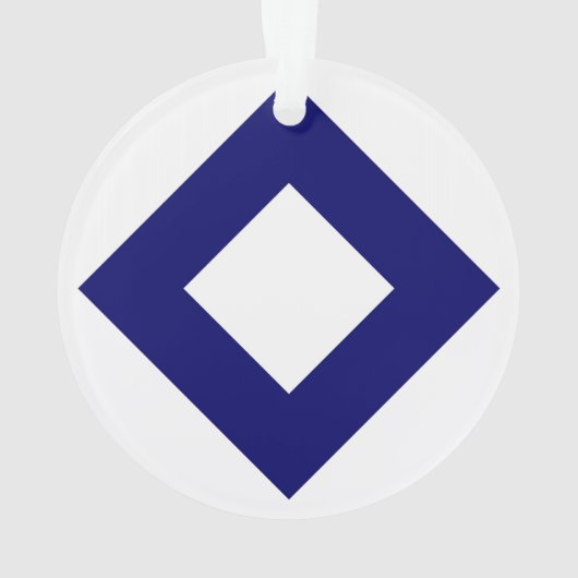 Weißer Diamant, feine blaue Grenze Ornament (Rückseite)