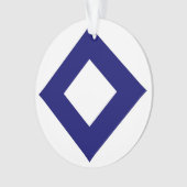 Weißer Diamant, feine blaue Grenze Ornament (Vorderseite)