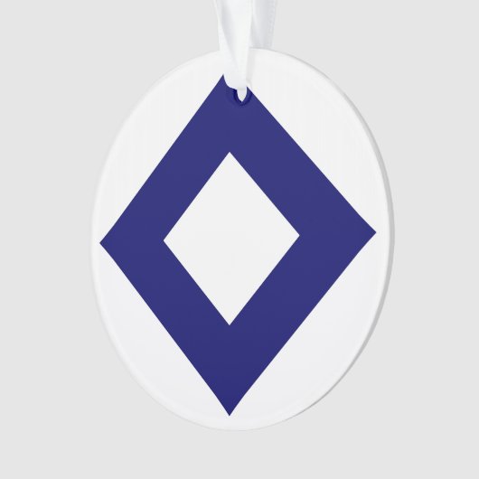 Weißer Diamant, feine blaue Grenze Ornament (Vorderseite)