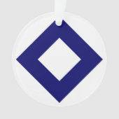 Weißer Diamant, feine blaue Grenze Ornament (Vorderseite)