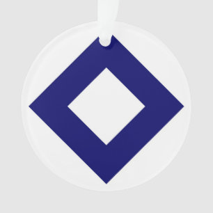 Weißer Diamant, feine blaue Grenze Ornament