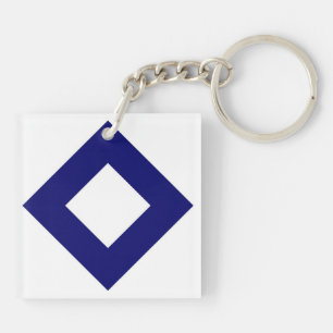 Weißer Diamant, feine blaue Grenze Schlüsselanhänger