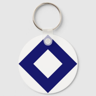 Weißer Diamant, feine blaue Grenze Schlüsselanhänger