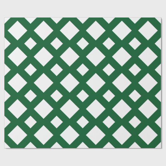 Weißer Diamant, feine grüne Grenze Geschenkpapier (Flach)