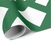 Weißer Diamant, feine grüne Grenze Geschenkpapier (Rolleneckpunkt)