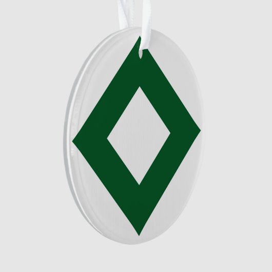 Weißer Diamant, feine grüne Grenze Ornament (Vorderseite)