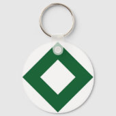 Weißer Diamant, feine grüne Grenze Schlüsselanhänger (Vorderseite)