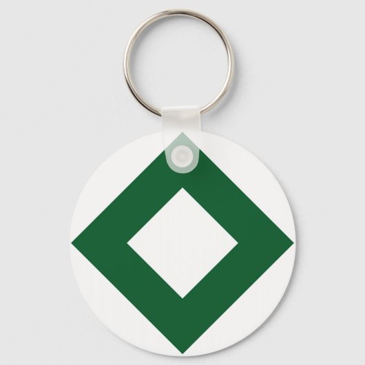 Weißer Diamant, feine grüne Grenze Schlüsselanhänger (Vorderseite)