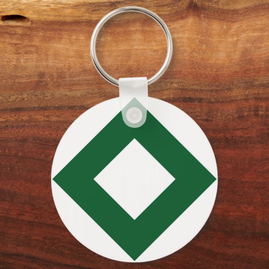 Weißer Diamant, feine grüne Grenze Schlüsselanhänger (Vorderseite)