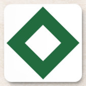 Weißer Diamant, feine grüne Grenze Untersetzer (Vorderseite)