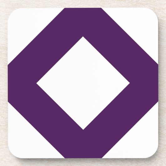 Weißer Diamant, feine Lila Grenze Getränkeuntersetzer (Vorderseite)