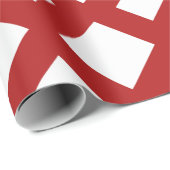 Weißer Diamant, feine rote Grenze Geschenkpapier (Rolleneckpunkt)