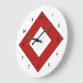 Weißer Diamant, feine rote Grenze Große Wanduhr (Winkel)