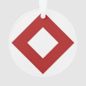 Weißer Diamant, feine rote Grenze Ornament (Rückseite)